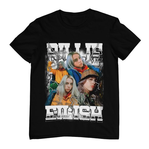Billie Eilish | Gift | Custom Tee | T-Shirts | Black | Large | Tees - Picture 1 of 3